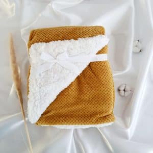 Plaid bicolore moutarde - Little Intention