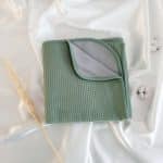 Plaid gaufré bicolore menthe - Little Intention