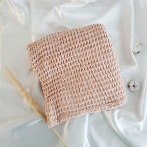 Plaid uni waffle rose saumon - Little Intention