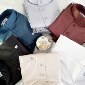 Qamis brillant manches longues avec pantalon