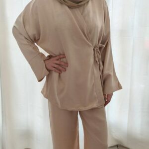 Ensemble 2 pièces : Tunique cœur croisé + pantalon